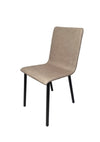 Chaise Anna de couleur crème avec 4 pieds de couleur métal noire